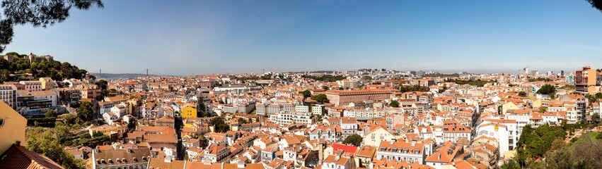 Naklejka na ściany i meble Panorama de Lisbonne vu du Château de Saint-Georges