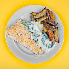 Seehecht in Spinat-Sahne-Soße