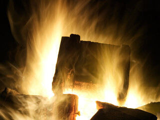 Quality time with friends outdoor at a fireplace in winter