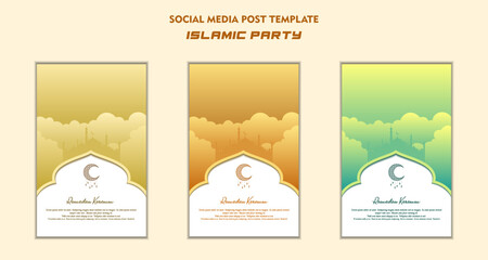 Set of Square social media post template for ramadan kareem and Good for and good for another islamic party