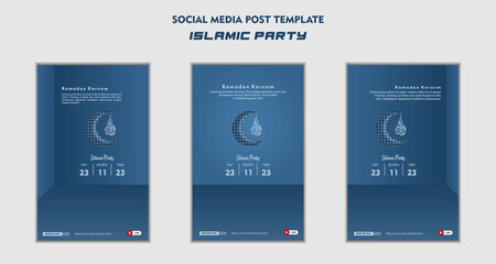 Set of Square social media post template for ramadan kareem and Good for and good for another islamic party