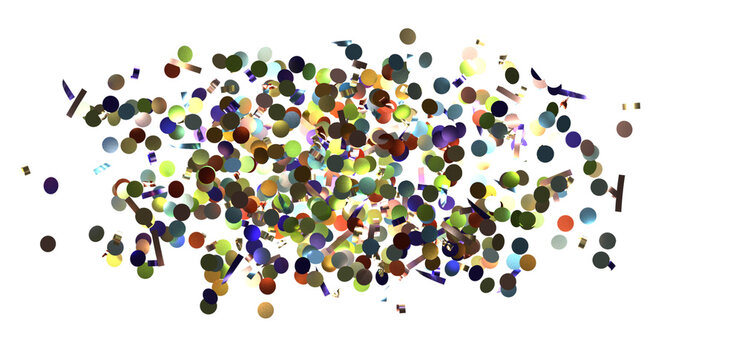 Sunburst and colorful confetti background frame illustration