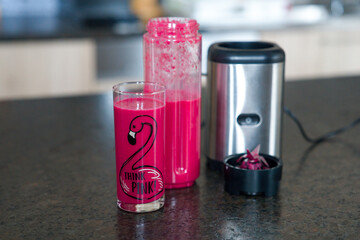 a glass of fresh mixed beetroot smoothie