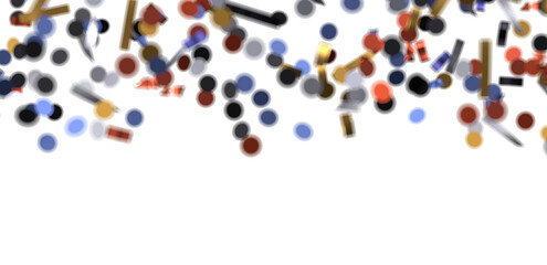 Sunburst and colorful confetti background frame illustration