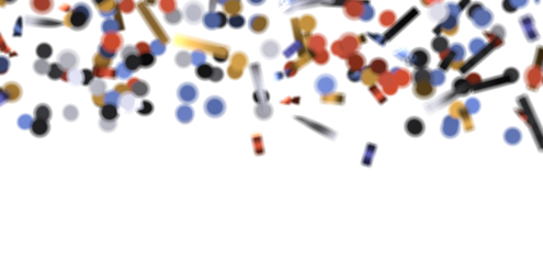 Sunburst and colorful confetti background frame illustration