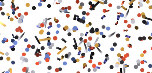 Sunburst and colorful confetti background frame illustration