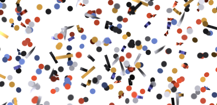 Sunburst and colorful confetti background frame illustration - Powered by Adobe