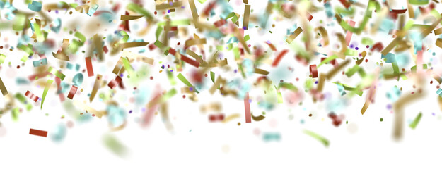 Sunburst and colorful confetti background frame illustration