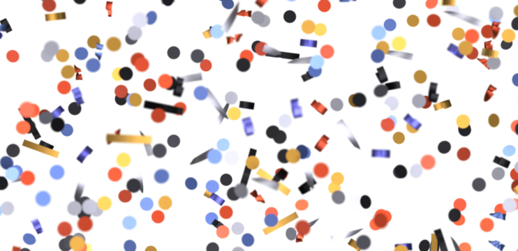 Sunburst and colorful confetti background frame illustration