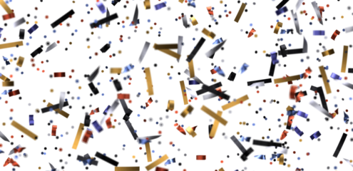 confetti png. Gold confetti falls from the sky.