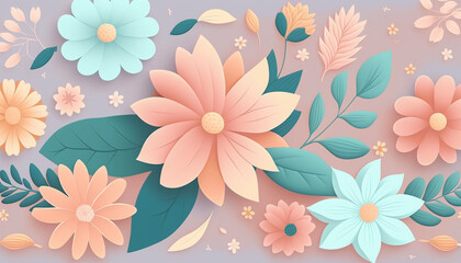 Obraz premium seamless pastel floral pattern generative AI