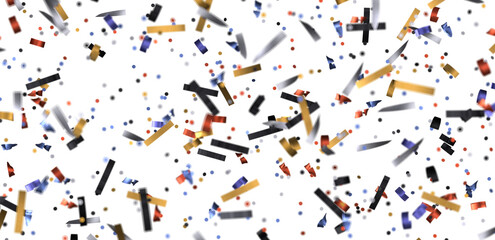 confetti png. Gold confetti falls from the sky.