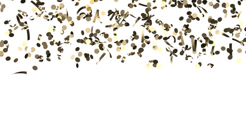 Glittering confetti on a transparent background. Holiday, birthday and Christmas decoration