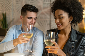 Saint Valentine's day Cheers to Love - Luxury Restaurant Toast