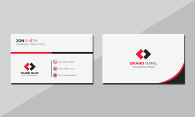 Creative minimal unique business card design, Double-sided professional business card design template. And white design.