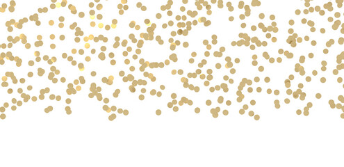 Gold confetti background, isolated on transparent background