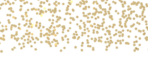 Gold confetti background, isolated on transparent background