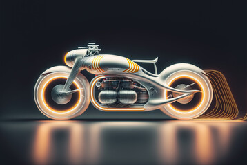 A futuristic motorcycle