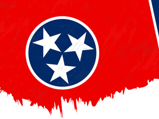 Grunge-style flag of Tennessee.