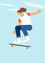 Woman on skateboard