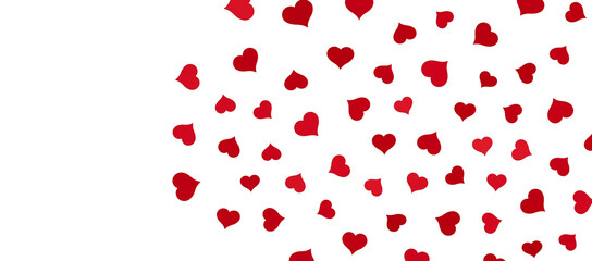 realistic isolated heart confetti on the transparent background for decoration and covering. Concept of Happy Valentine's Day,