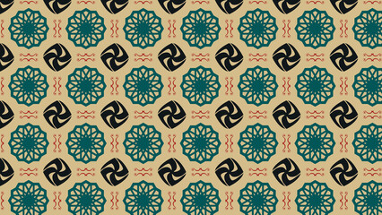 Traditional Vintage geometric Pattern background, (antique, ancient, old, cultural) Bright