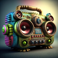 A boombox, or ghetto blaster with some tiki style