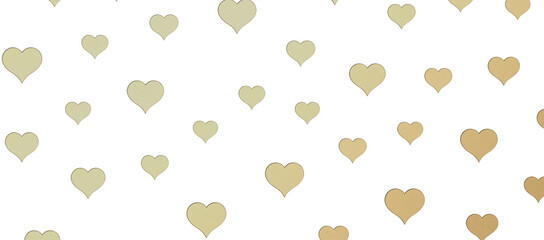 colorful flying hearts on a blue background. 3d