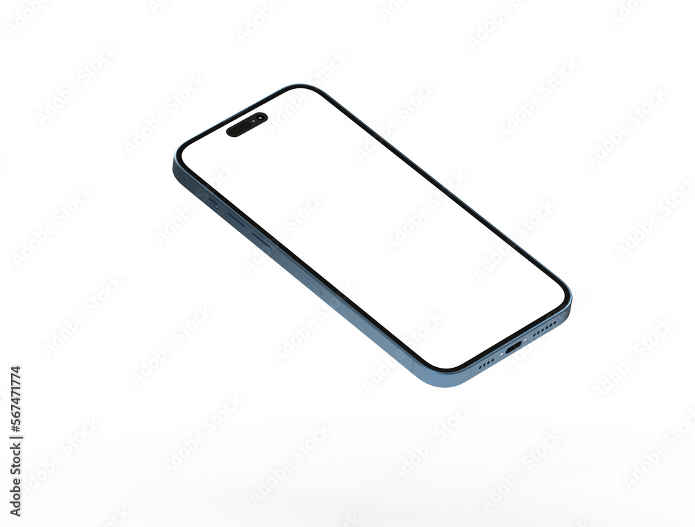 Aufkleber Smartphone frame less blank screen. Mockup generic device.