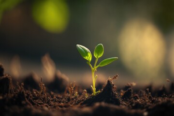 Obraz na płótnie Canvas plant growing nature hope grows evolution, seeds life, farm, farming, generative by AI