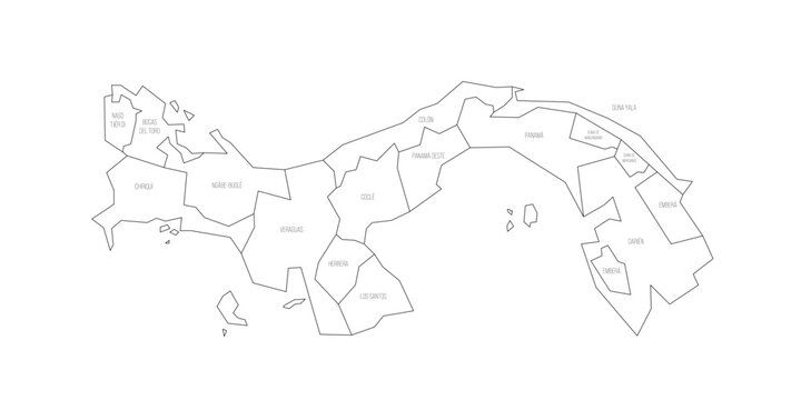 Panama political map of administrative divisions