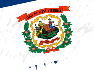 Grunge-style flag of West Virginia.
