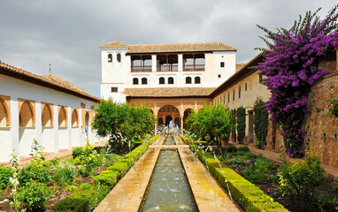 Palacio del Generalife en la Alhambra de Granada, Andalucía, España. Patrimonio de la Humanidad por la Unesco