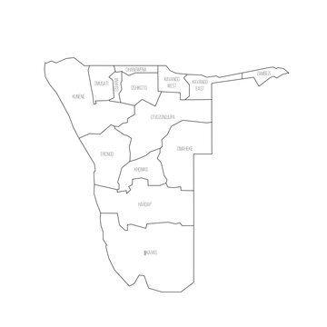 recommend clip art: Namibia political map of administrative divisions
