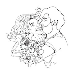 Romantic love illustration in vector