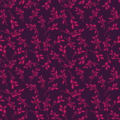 Floral branch leaves seamless pattern, simple design for fabric textile