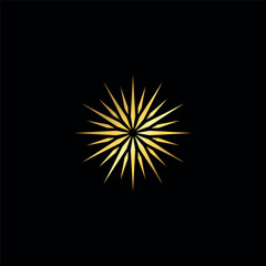 Obraz premium Gold Color Abstract Flower Decoration Mandala Vector Logo Template
