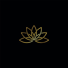 Gold Color Abstract Flower Decoration Mandala Vector Logo Template	