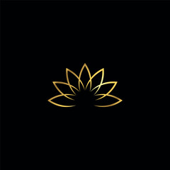 Gold Color Abstract Flower Decoration Mandala Vector Logo Template	