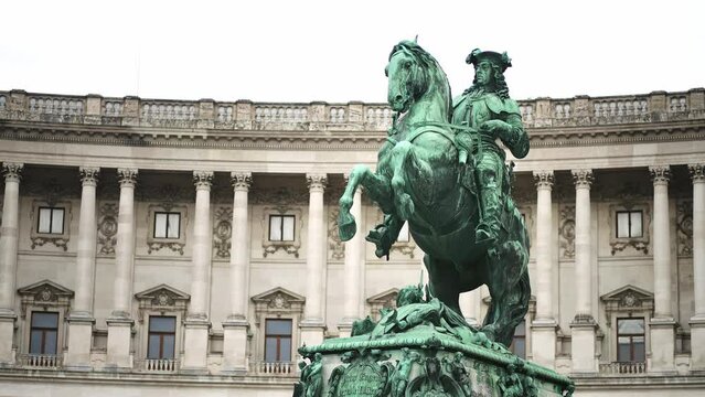 Maria Theresien Platz, monument of Empress Maria Theresa in Vienna city centre. Travel destination for tourist visiting Austria. Europe summer tourism.