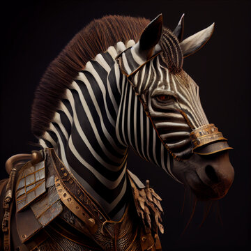 Champion samurai zeebra with gradient background, ai art, wallpaper background