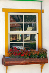 Ancient house window of the historic city