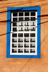 Ancient house window in Santana do Parnaiba, colonial city in State of Sao Paulo, Brazil