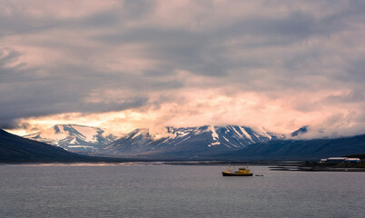 Scenic View of Longyearbyen, Norway