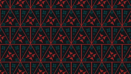 Traditional Vintage geometric Pattern background, (antique, ancient, old, cultural) Dark