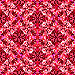 Seamless pattern, rose like patter, kaleidoscope pattern, red pattern, pink pattern
