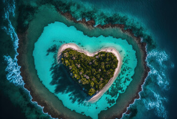 An island heart for all the lovers or for the Valentine's day