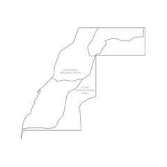 Western Sahara map of land divided by Moroccan Wall
