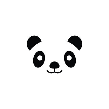 panda vector icon cute face 