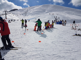 ski center snow winter in anilio metsovo greece